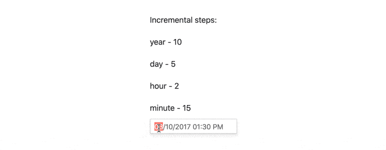 React DateInput – Incremental Steps, KendoReact UI Library