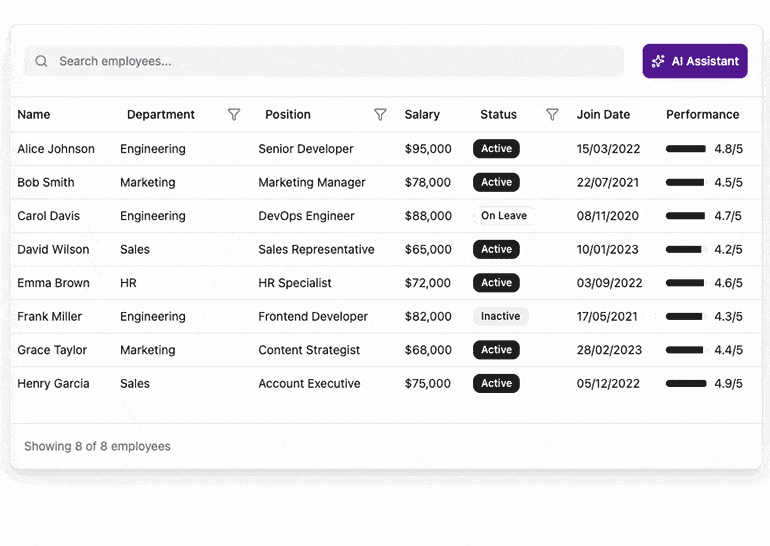 Angular Grid AI Assistant