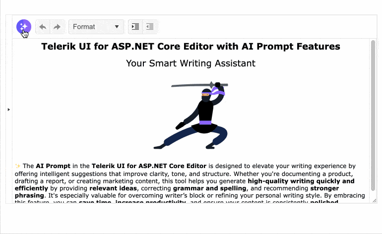Editor - AI side panel and inline helper AI-Core