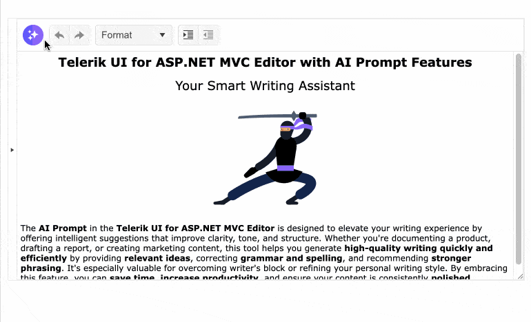 Editor - AI side panel and inline helper AI-MVC