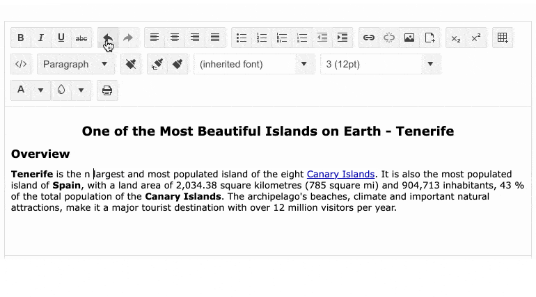 Telerik UI for ASP.NET Core Undo Redo