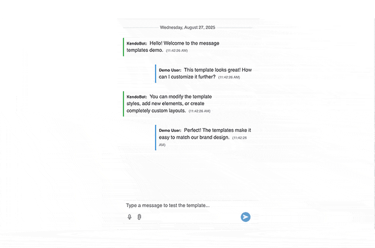 React Chat Message-template-selector