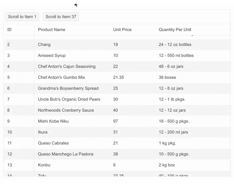 Data Grid -Scroll to item
