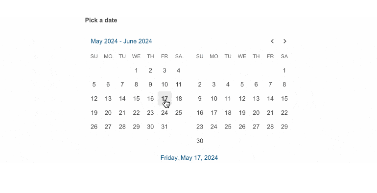 Telerik UI for ASP.NET Core MultiViewCalendar-Reverse-Selection