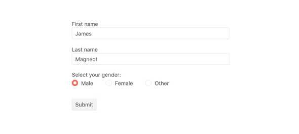 Vue RadioGroup Forms Support