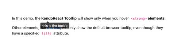 React Tooltip - Anchor Elements, KendoReact UI Library