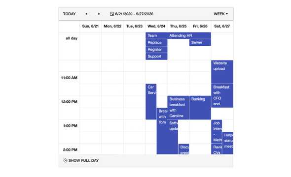 React Scheduler - Week and Workweek Views, KendoReact UI Library