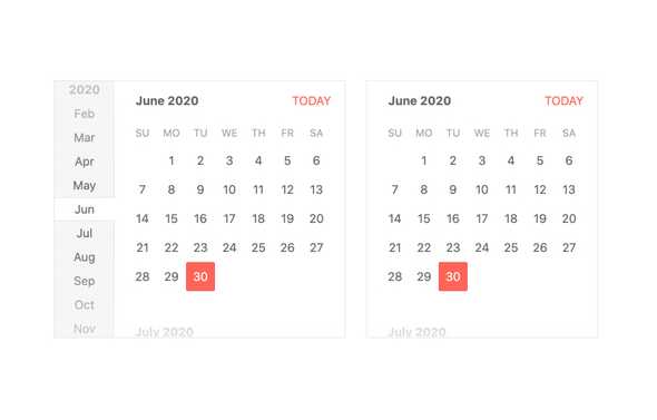 React Calendar - Fast Navigation Bar UI Library