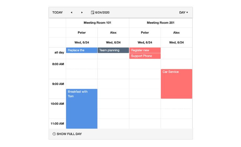 Kendo UI for Angular Scheduler - Overview