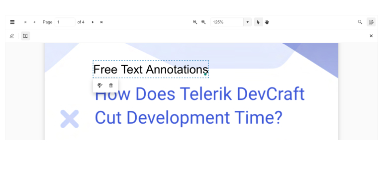 Blazor PDF Annotations - Free text annotations