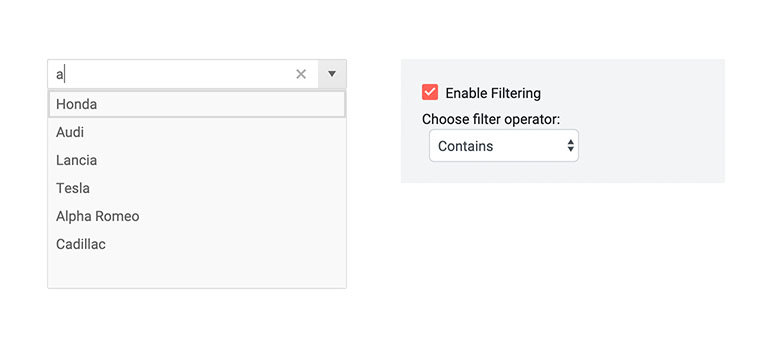 Telerik UI for Blazor ComboBox Filtering