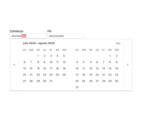 React DateRangePicker – Globalization, KendoReact UI Library