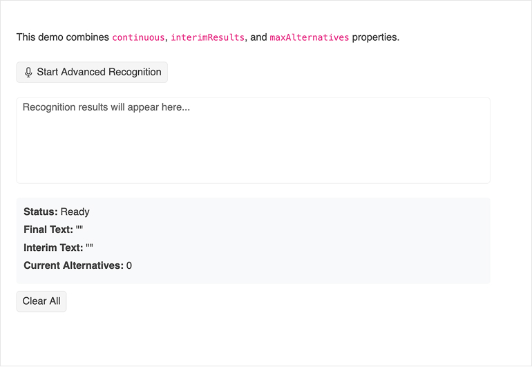 KendoReact Speech to text button-Configuration
