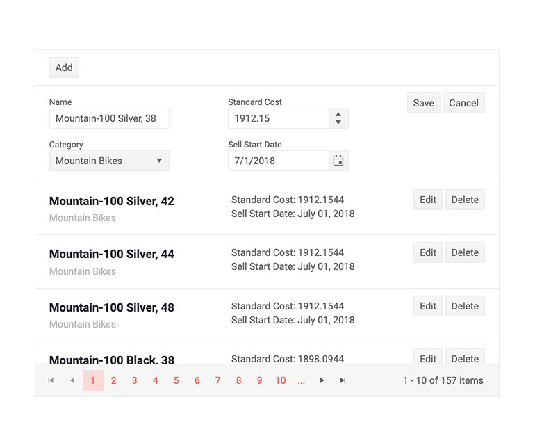 Telerik UI for Blazor ListView Editing