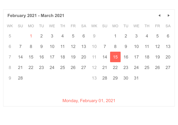 MultiViewCalendar - Week Column