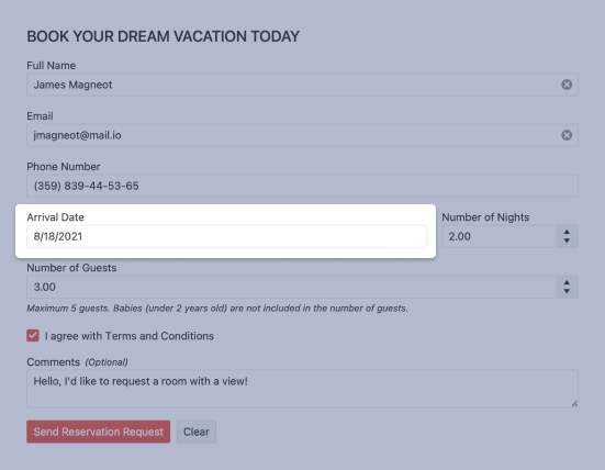 Telerik UI for Blazor DateInput - Header