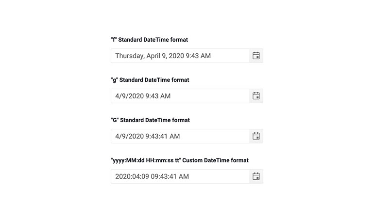 Telerik UI for Blazor DateTimePicker Supported Date And Time Formats