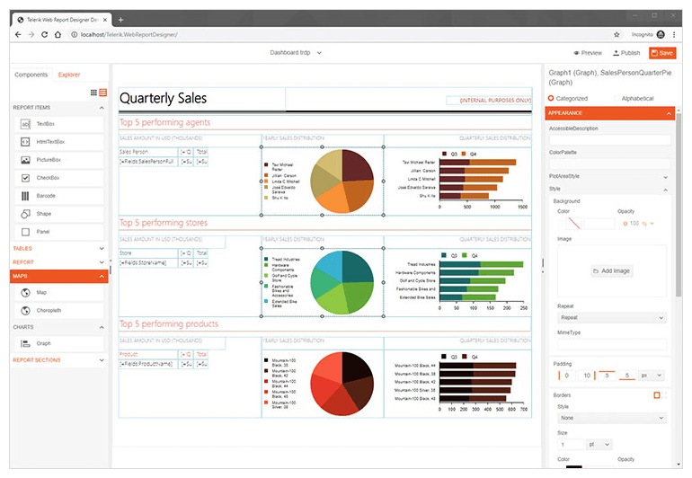 Web Report Designer Example