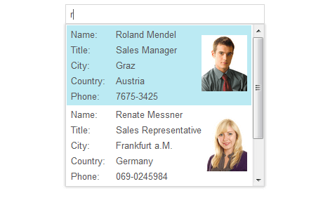 Telerik UI for ASP.NET AJAX AutoCompleteBox - templates