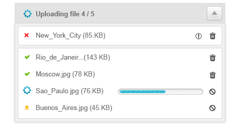 Telerik UI for ASP.NET AJAX Cloud Upload - uploading