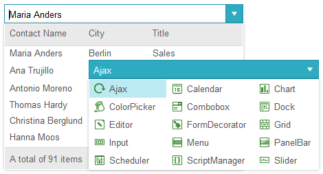 Telerik UI for ASP.NET AJAX ComboBox - templates