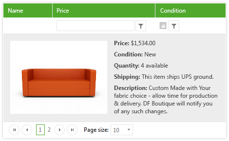 Telerik UI for ASP.NET AJAX Grid - templates