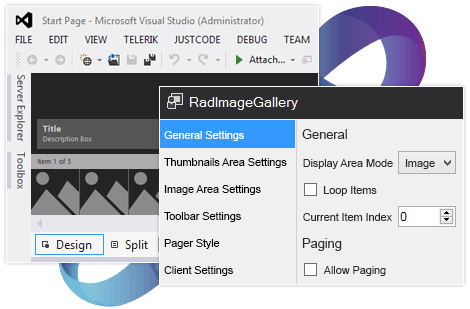 Telerik UI for ASP.NET AJAX ImageGallery - Visual Studio Integration