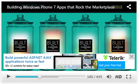 Telerik UI for ASP.NET AJAX Media Video Player - image ads
