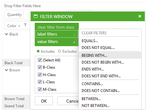 Telerik UI for ASP.NET AJAX PivotGrid - filtering