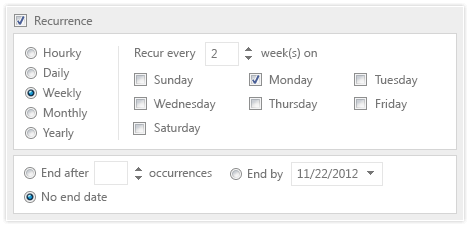 Telerik UI for ASP.NET AJAX Scheduler - recurring appointments
