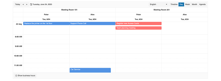 scheduler component screenshot