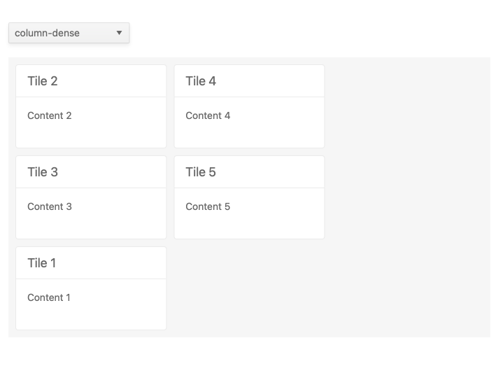 Angular TileLayout Auto Flow
