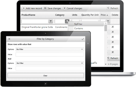Telerik UI for ASP.NET AJAX Grid - Adaptive