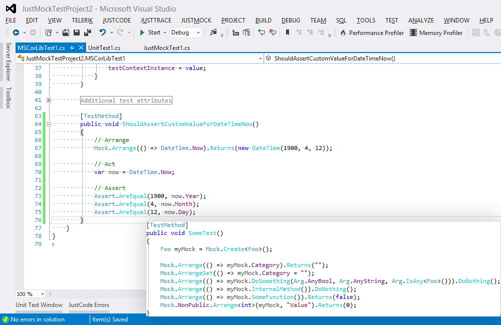 Telerik Devcraft JustMock Telerik Devcraft JustMock