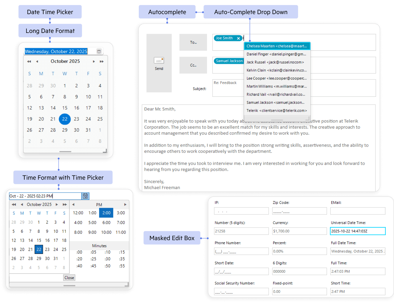 Collect accurate user input with consistent, customizable form controls Illustration