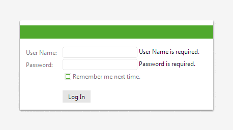 Telerik UI for ASP.NET AJAX Form Decorator - validation and login
