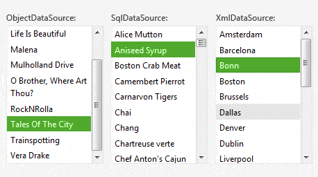 Telerik UI for ASP.NET AJAX ListBox - data binding