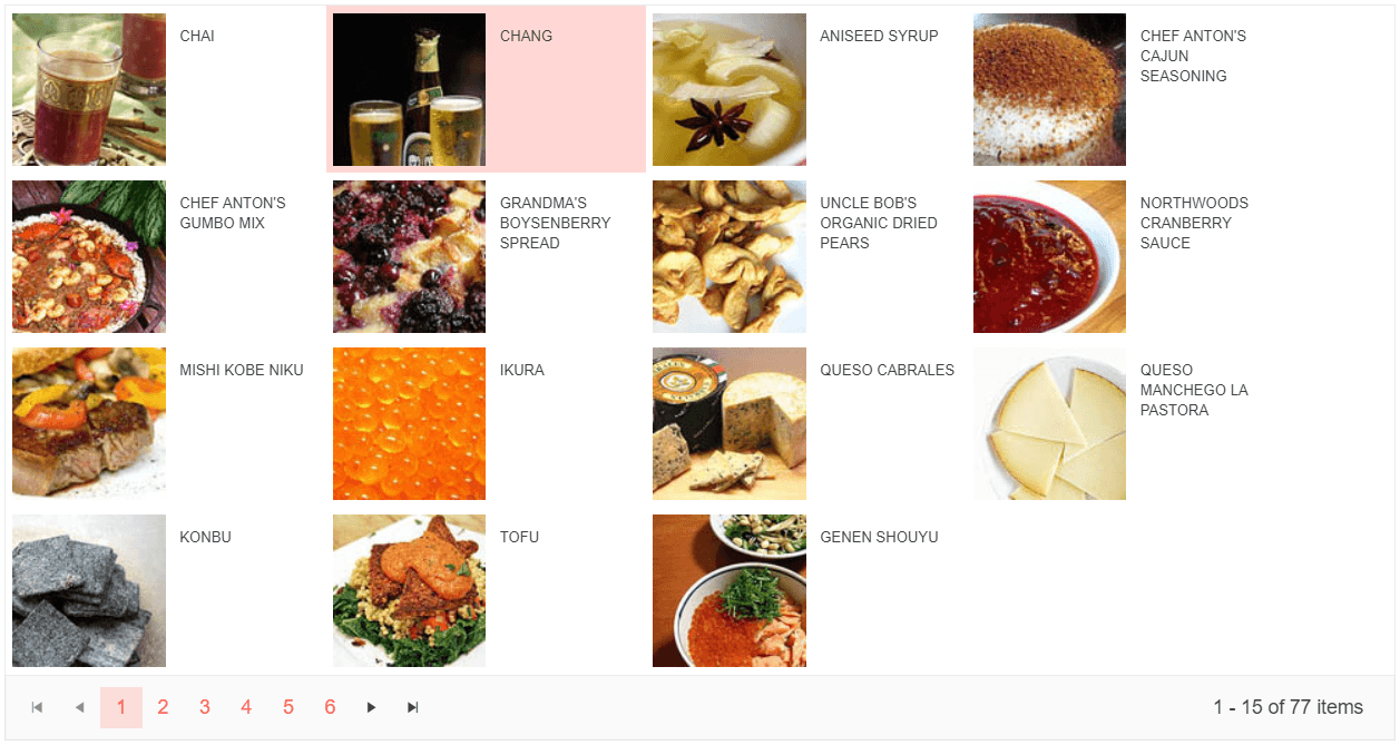 Telerik UI for ASP.NET Core ListView selection