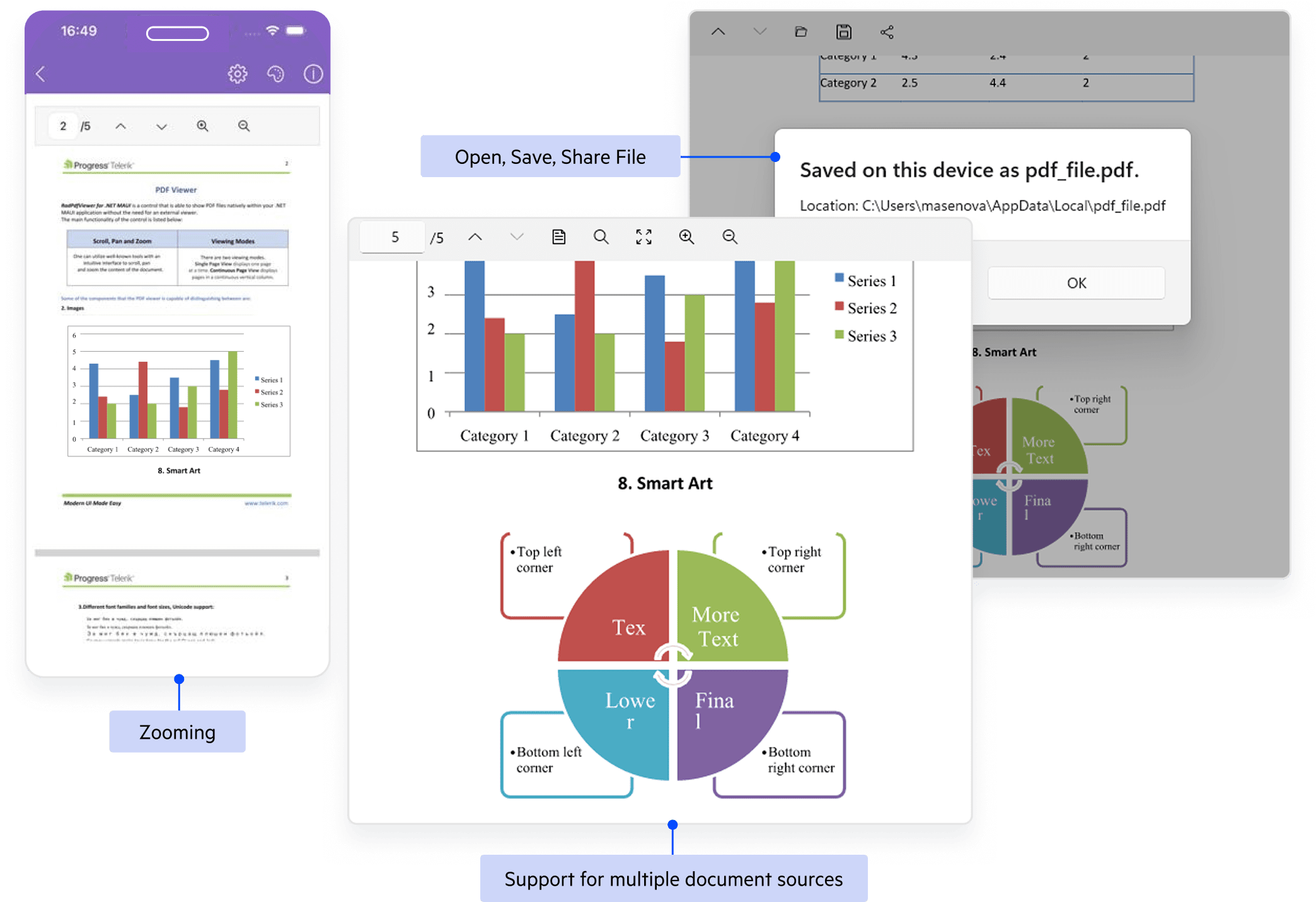 View PDF documents natively within your app — no plugins required Illustration