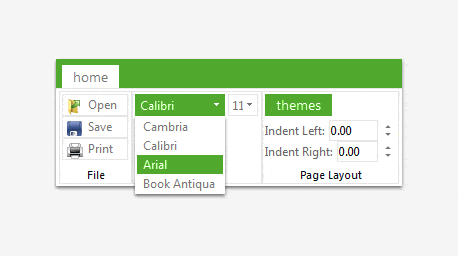 Telerik UI for ASP.NET AJAX RibbonBar - templates