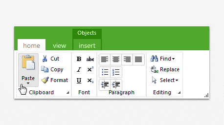 Telerik UI for ASP.NET AJAX RibbonBar - navigation