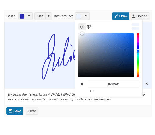 Telerik ASP.NET MVC - Signature Configurations